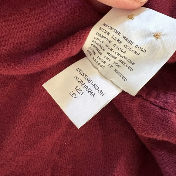 Alesbury Denali Double Cloth Cotton LS Plaid Button Shirt Men 2XL Red Maroon - Picture 5 of 8